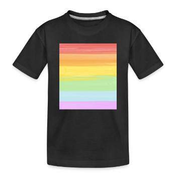 Pastel Rainbow Gradient LGBTQ Pride - Kids' Premium Organic T-Shirt - black - Front