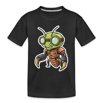 Betende Gottesanbeter-Steampunk-Kupferrüstung - Kinder Premium Bio T-Shirt - Schwarz - Vorne