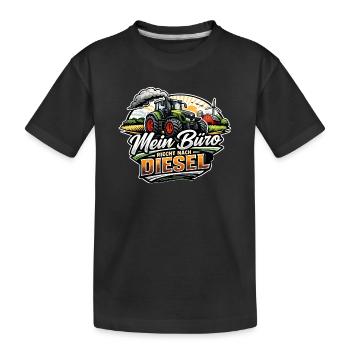 Mein Büro riecht nach Diesel - Kinder Premium Bio T-Shirt - Schwarz - Vorne