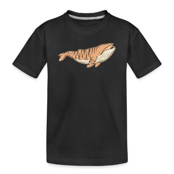 baleine tachetée vintage cartoon rayures Tigrée - T-shirt bio Premium Enfant - noir - Devant