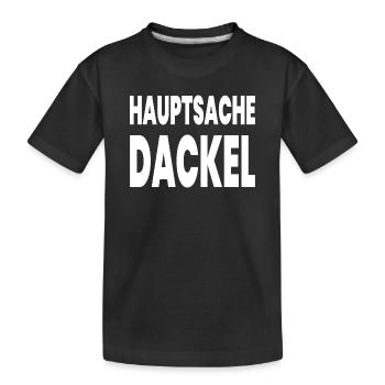 Dackel - Kinder Premium Bio T-Shirt - Schwarz - Vorne