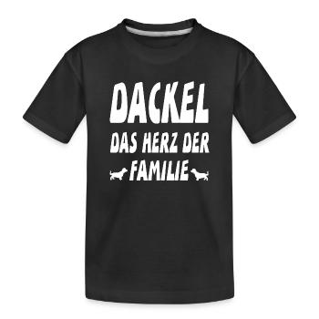 Dackel - Kinder Premium Bio T-Shirt - Schwarz - Vorne