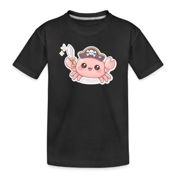Piratenkrabbe mit Schwert - Kinder Premium Bio T-Shirt - Schwarz - Vorne