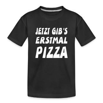 Pizza - Kinder Premium Bio T-Shirt - Schwarz - Vorne