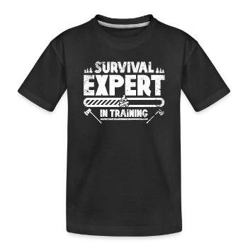 Expert en survie en bushcraft en formation - T-shirt bio Premium Enfant - noir - Devant