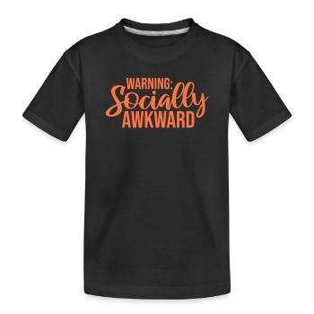 Avertissement : Socialement maladroit Drôle social Maladroit - T-shirt bio Premium Enfant - noir - Devant