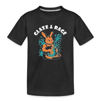 Glaze & Rage – Punk Bunny - Kinder Premium Bio T-Shirt - Schwarz - Vorne