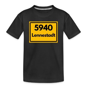 ALTE POSTLEITZAHL PLZ RETRO 5940 LENNESTADT - Kinder Premium Bio T-Shirt - Schwarz - Vorne