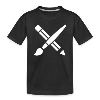 Pinsel, Bleistift, Basteln, Kunst Symbol - Kinder Premium Bio T-Shirt - Schwarz - Vorne