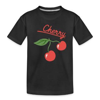 Cherry Fruit Summer Design - Kinder Premium Bio T-Shirt - Schwarz - Vorne
