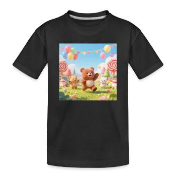 Colorful Bears Jamboree - Kids' Premium Organic T-Shirt - black - Front