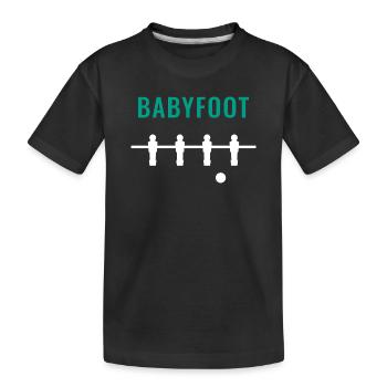 Grüner Tischfußball - Kinder Premium Bio T-Shirt - Schwarz - Vorne