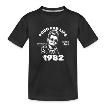44. Birthday Pogo for life since 04/1982 - Kids' Premium Organic T-Shirt - black - Front