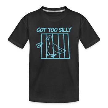 Vogel im Käfig mit dem Text Wurde zu dumm - Kinder Premium Bio T-Shirt - Schwarz - Vorne