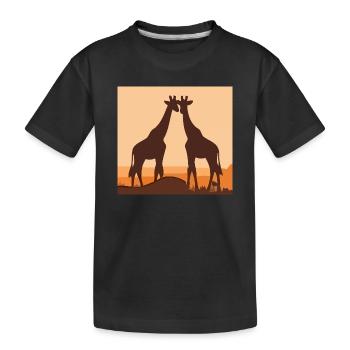 Giraffe Love Safari Silhouette Nature Shirt - Kids' Premium Organic T-Shirt - black - Front