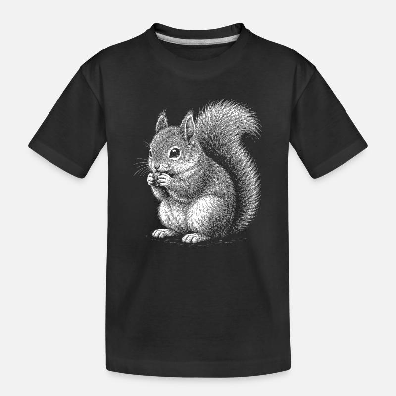 Eichhörnchen - Kinder Premium Bio T-Shirt - Schwarz