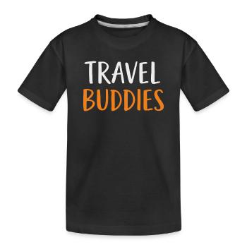 Travel Buddies - Kids' Premium Organic T-Shirt - black - Front