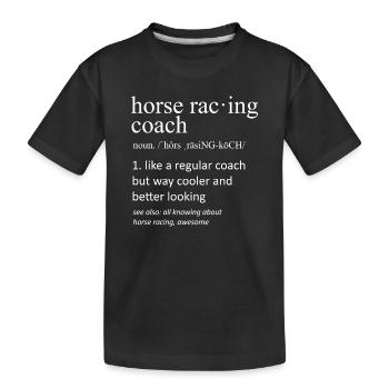 Horse Racing Heartbeat EKG Jockey Silhouette - Kids' Premium Organic T-Shirt - black - Front