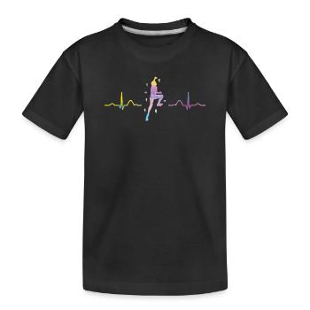 Boulderer heartbeat Bouldering Bouldering - Kids' Premium Organic T-Shirt - black - Front