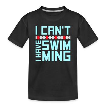 I Can't I Have Swimming Lustig Schwimmer Ausrede - Kinder Premium Bio T-Shirt - Schwarz - Vorne