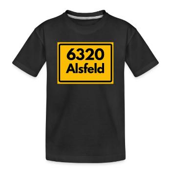 OLD POSTCODE POSTCODE RETRO 6320 ALSFELD – RATHAUS - Kids' Premium Organic T-Shirt - black - Front