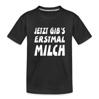 Milch - Kinder Premium Bio T-Shirt - Schwarz - Vorne