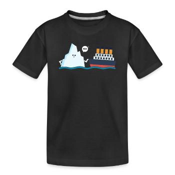 Titanic Funny Titanic and I-ceberg Poke Parody - Kids' Premium Organic T-Shirt - black - Front