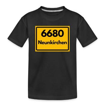 ALTE POSTLEITZAHL PLZ RETRO 6680 NEUNKIRCHEN SAAR - Kinder Premium Bio T-Shirt - Schwarz - Vorne
