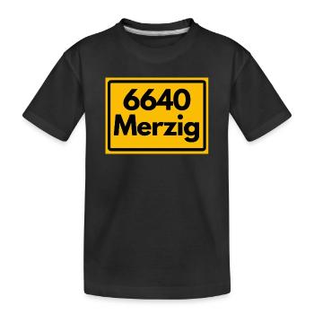 ALTE POSTLEITZAHL PLZ RETRO 6640 MERZIG HEIMAT - Kinder Premium Bio T-Shirt - Schwarz - Vorne