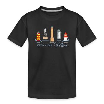 Gönn Dir Meer Leuchtturm Kollektion - Kinder Premium Bio T-Shirt - Schwarz - Vorne