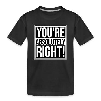 You're Absolutely Right Lustig Sarkastisch KI Logo - Kinder Premium Bio T-Shirt - Schwarz - Vorne