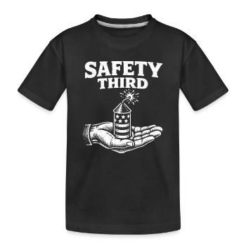 Safety first! Sarcastic 4th of July Sicherh - Kids' Premium Organic T-Shirt - black - Front
