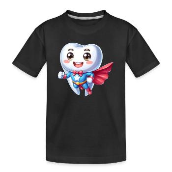 Dentiste Super-héros Dents Dents Dents Héros Se Brossant les Dents - T-shirt bio Premium Enfant - noir - Devant