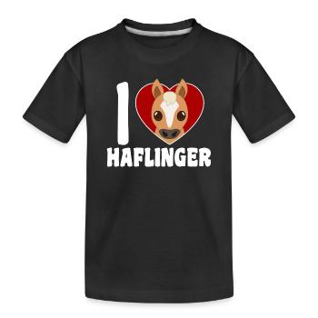 J’adore le cœur Haflinger - T-shirt bio Premium Enfant - noir - Devant