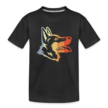 Vintage Deutscher Schäferhund - Kinder Premium Bio T-Shirt - Schwarz - Vorne