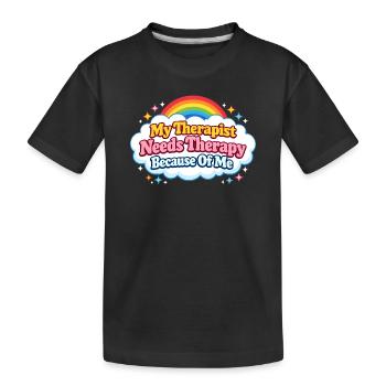 Ma thérapeute a besoin d’un Th à cause de moi - T-shirt bio Premium Enfant - noir - Devant