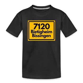 ALTE POSTLEITZAHL PLZ 7120 BIETIGHEIM BISSINGEN - Kinder Premium Bio T-Shirt - Schwarz - Vorne