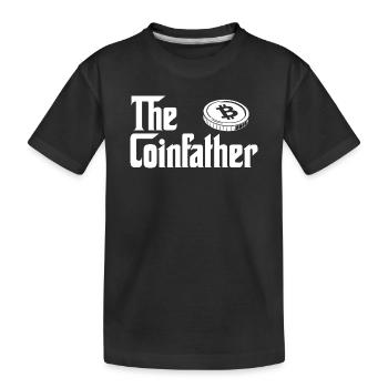 Coinfather Crypto Bitcoin Hodl Blockchain Parody - Kids' Premium Organic T-Shirt - black - Front