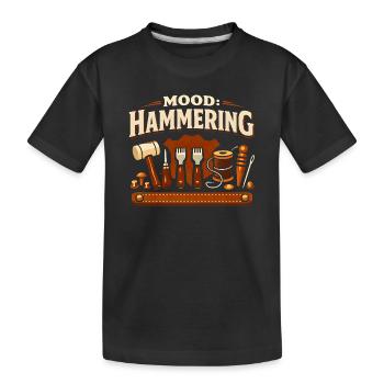 Stimmung: Hämmern | Lederwerkzeug - Kinder Premium Bio T-Shirt - Schwarz - Vorne