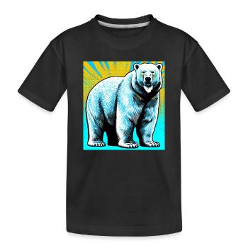 polar bear - Kids' Premium Organic T-Shirt - black - Front