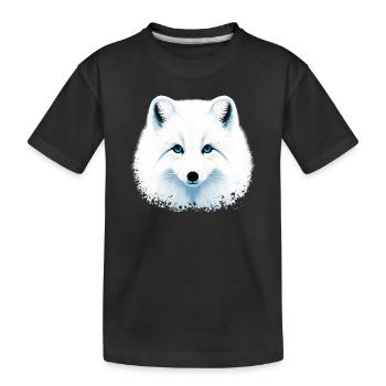 Arctic fox - Kids' Premium Organic T-Shirt - black - Front