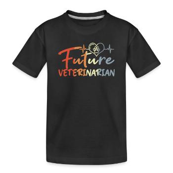 Future veterinarian - Kids' Premium Organic T-Shirt - black - Front