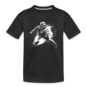 Baseballer Zeichnung - Kinder Premium Bio T-Shirt - Schwarz - Vorne