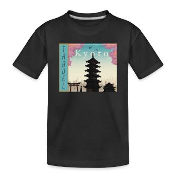 Pagode de Kyoto dans la lumière du soir Tavel Kyoto Japon - T-shirt bio Premium Enfant - noir - Devant