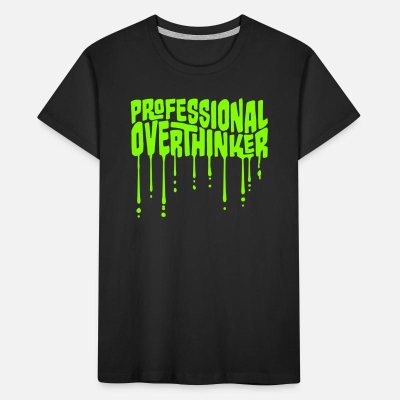 Professional Overthinker Funny Brooding Anxiety Logo Kids' Premium Organic T-Shirt