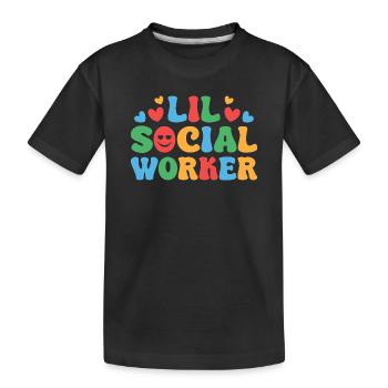 Social Worker Quote Lil Social Worker Social Work - Kinder Premium Bio T-Shirt - Schwarz - Vorne