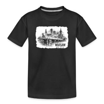 Skizze der Stadt Warschau - Kinder Premium Bio T-Shirt - Schwarz - Vorne