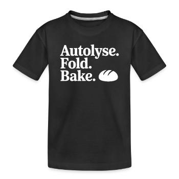 Brotkunst Autolyse Falten Backen - Kinder Premium Bio T-Shirt - Schwarz - Vorne