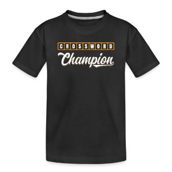 Conception typographique de Champion des mots croisés - T-shirt bio Premium Enfant - noir - Devant