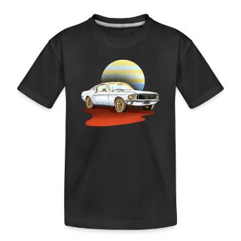 Voiture rétro blanche – vintage classique - T-shirt bio Premium Enfant - noir - Devant